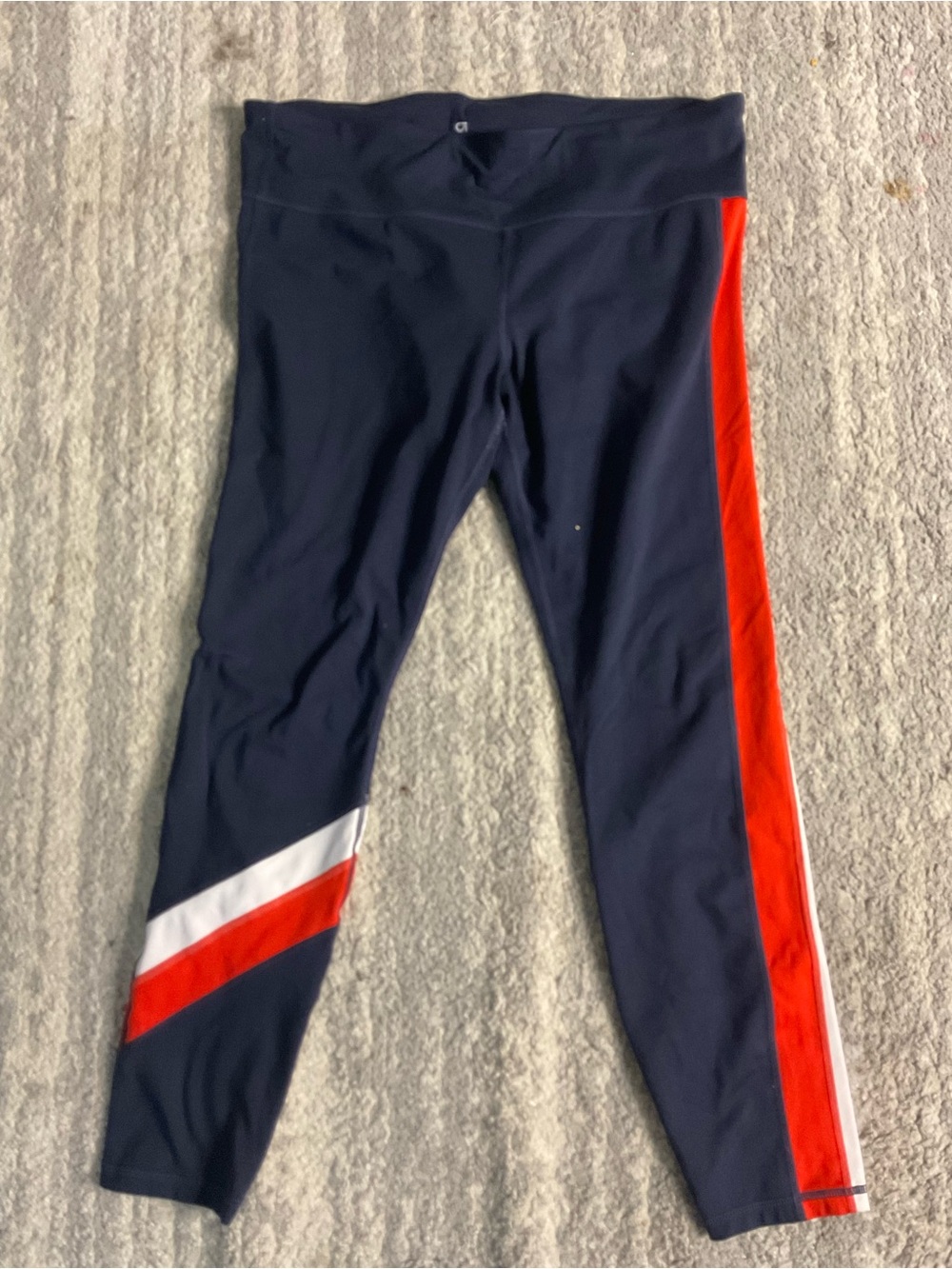 GAP Navy Leggings with Red and White Side Stripes